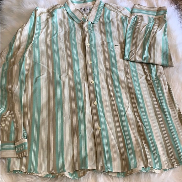 LACOSTE Long Sleeve Button Down Shirt - Picture 2 of 5